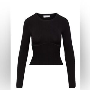Aritzia Babaton Sculpt Knit Black Long Sleeve